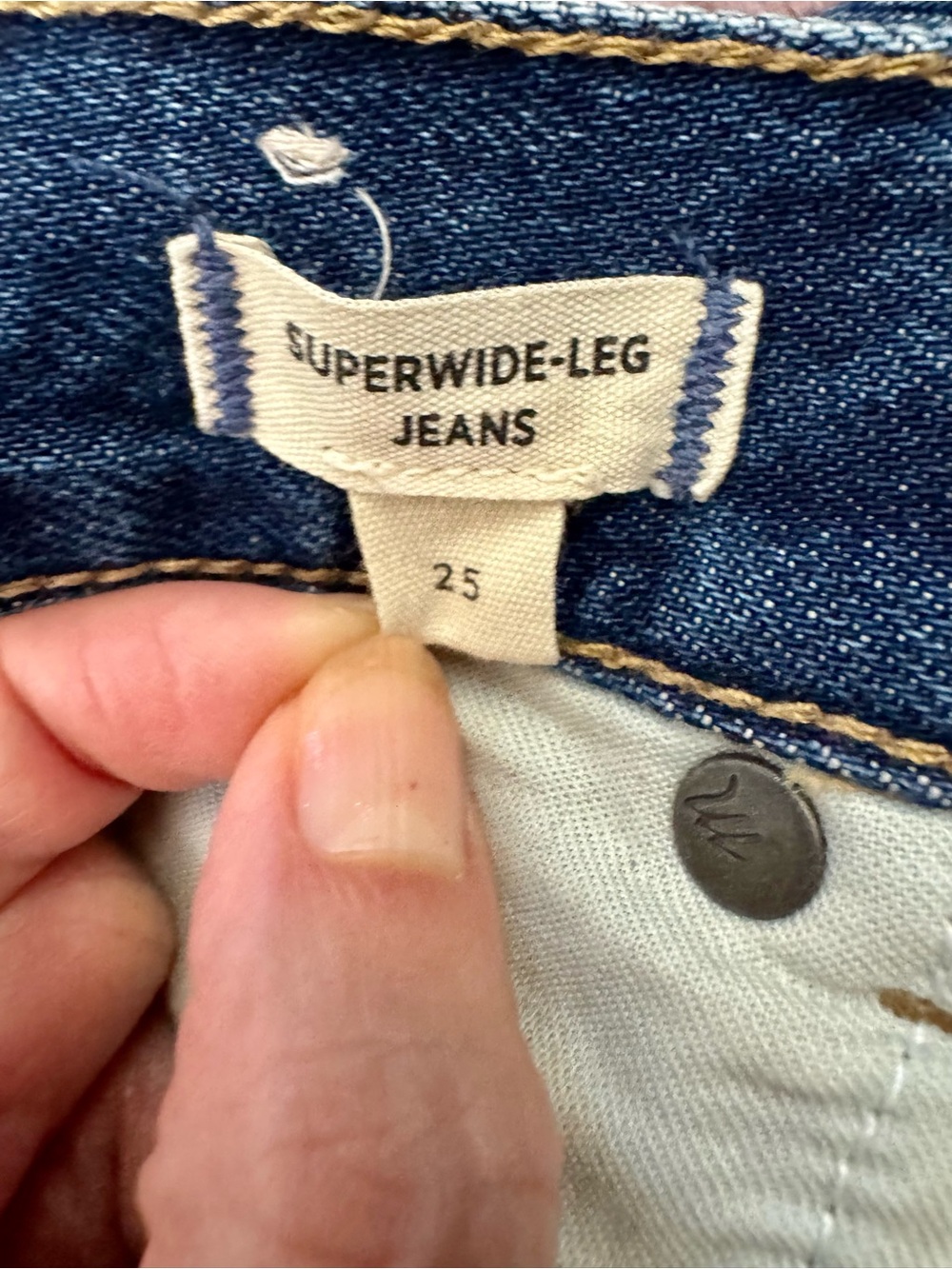 Madewell High-Rise Wide-Leg Jeans in Medium Blue Wash Size 25 - Picture 8 of 12